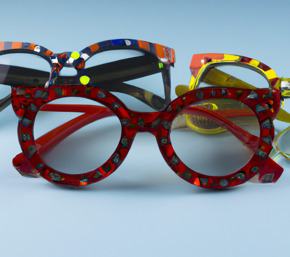 Colorful oval shape glasses