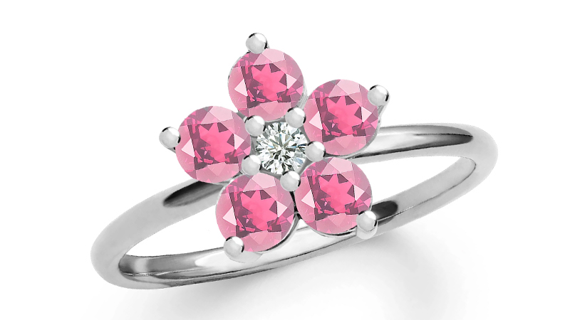  a flowery pink tourmaline engagement ring