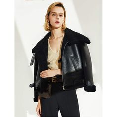 Winter Elegance The Ultimate Women’s Leather Jacket with Fur Collar